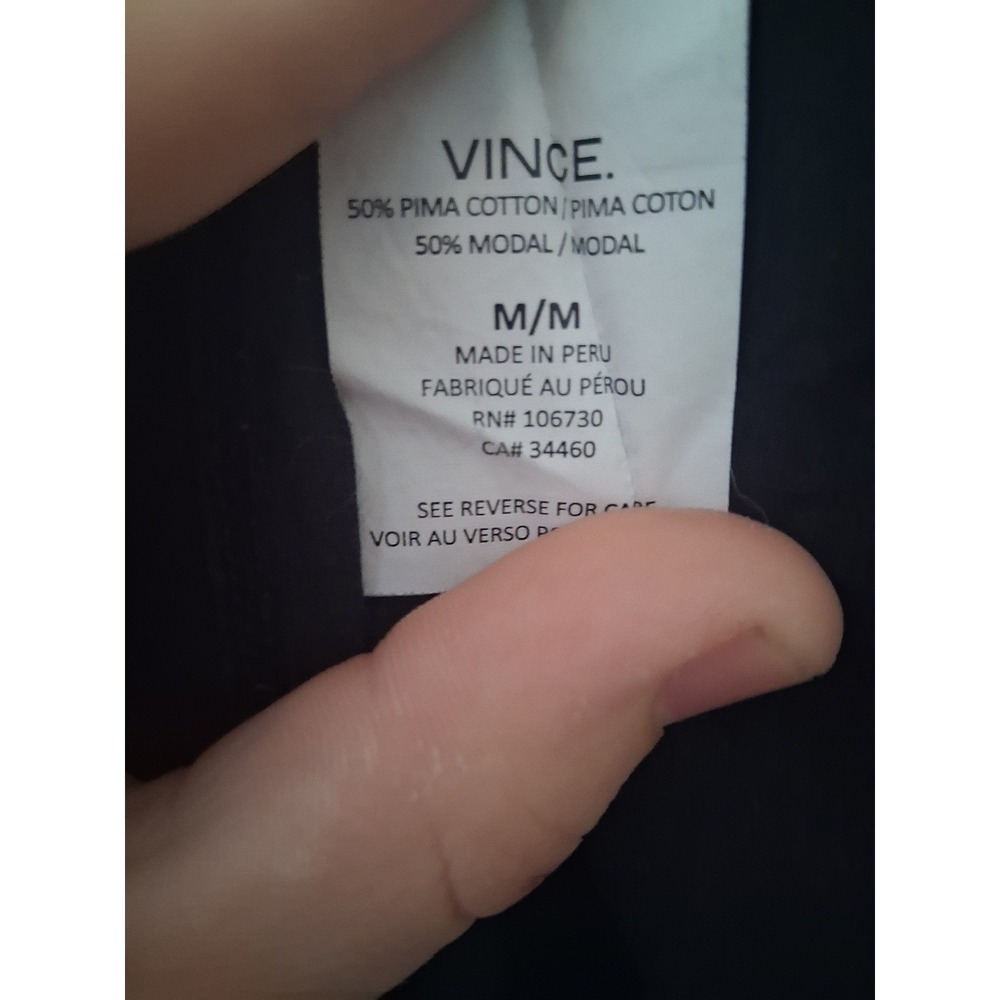 Minimalist Vince Scoop Neck T-Shirt Womens Medium Black Pima Cotton Modal Tee - Picture 5 of 5